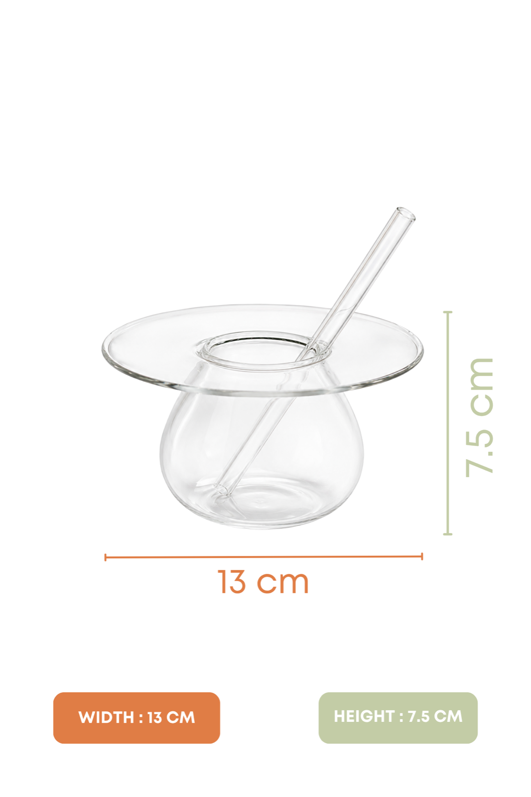 Drinkers Plateau Cocktail Glass with Glass Straw Set of 2 (225ml)