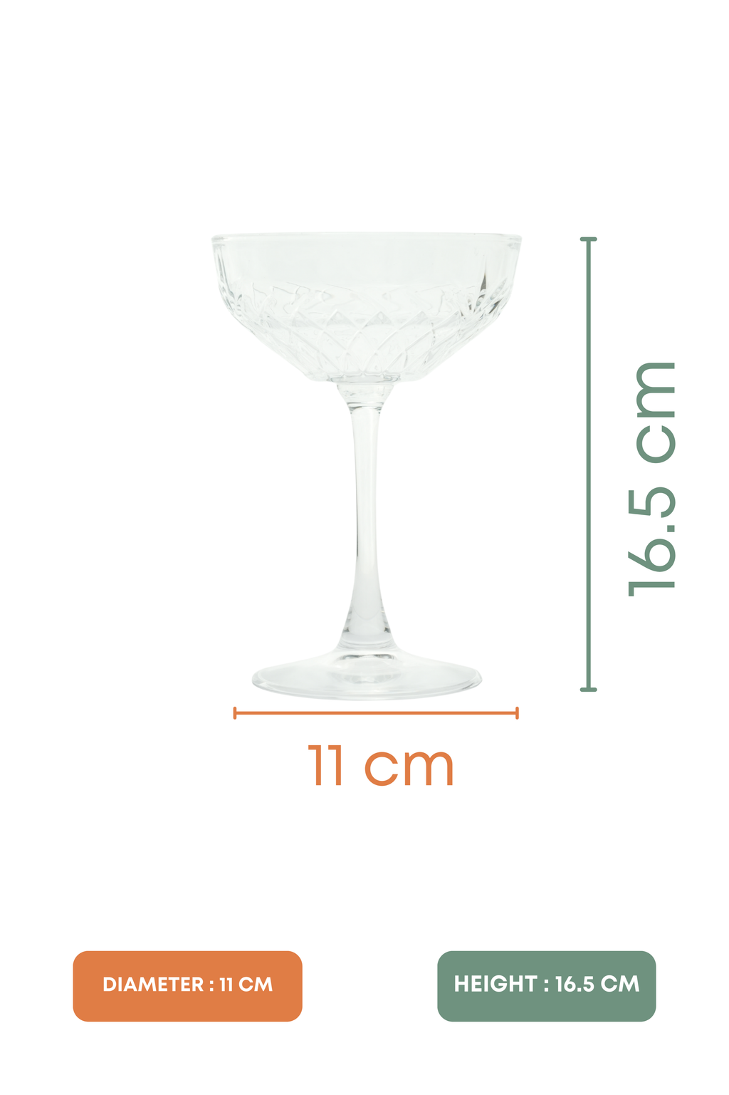 Imperial Coupe Cocktail Glass Set of 4 (250ml)