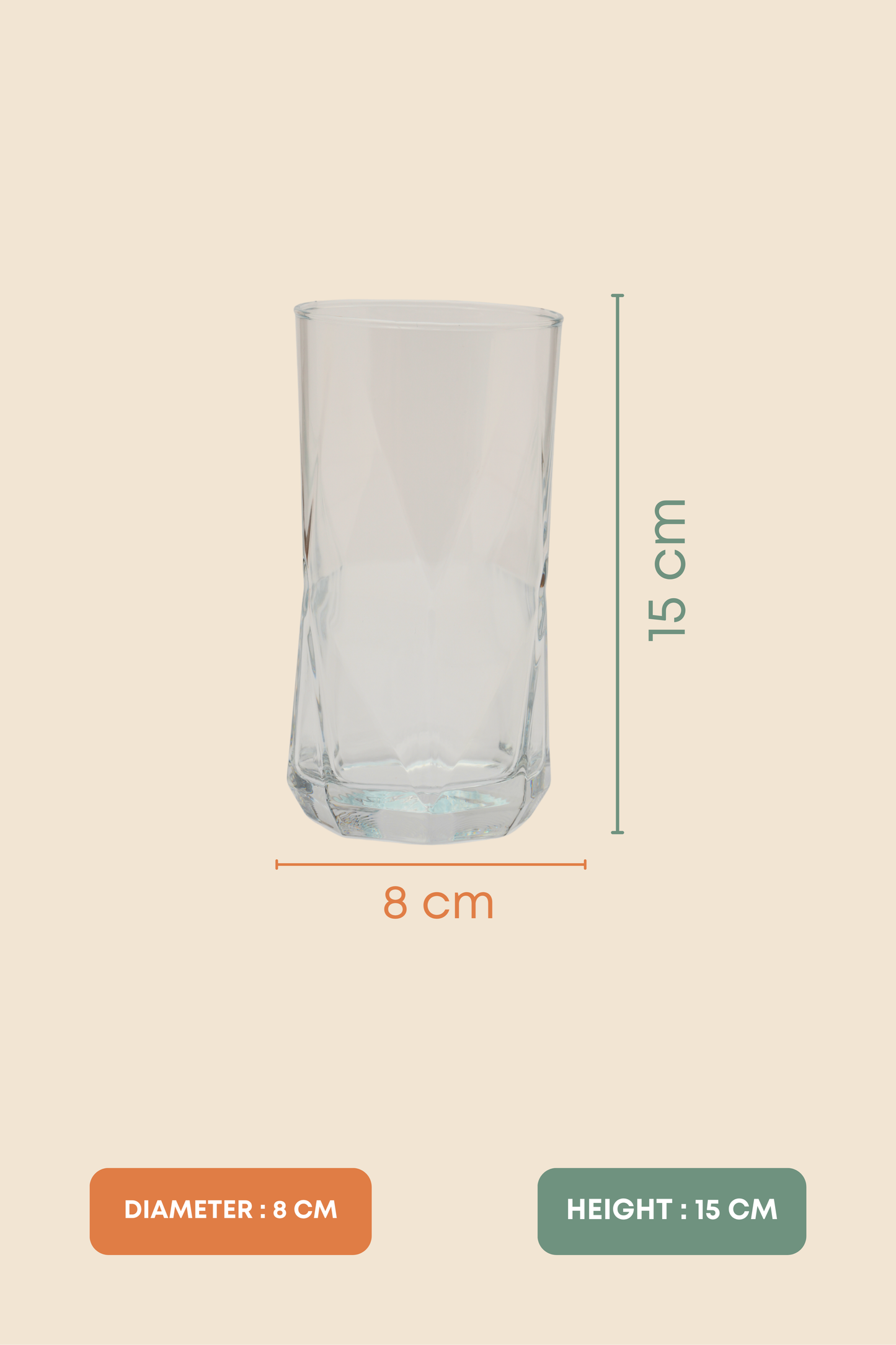Diamond Twist Glass Set of 6 (440ml)