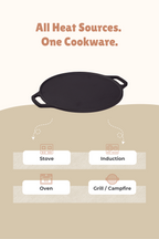 Cast Iron Dosa Tawa 30.5cm / 12 inch - Pre-seasoned, 100% Pure, Toxin-free, Gas & Induction