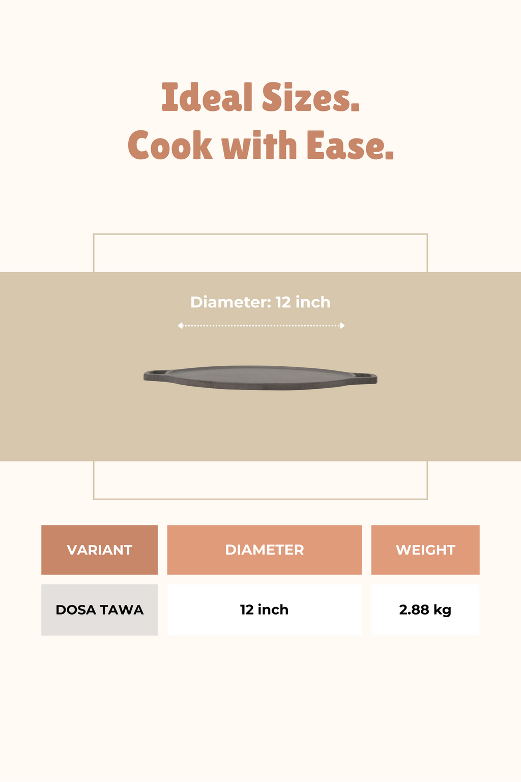 Cast Iron Dosa Tawa 30.5cm / 12 inch - Pre-seasoned, 100% Pure, Toxin-free, Gas & Induction