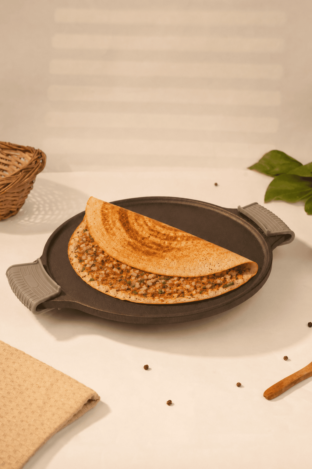 Cast Iron Dosa Tawa 30.5cm / 12 inch - Pre-seasoned, 100% Pure, Toxin-free, Gas & Induction
