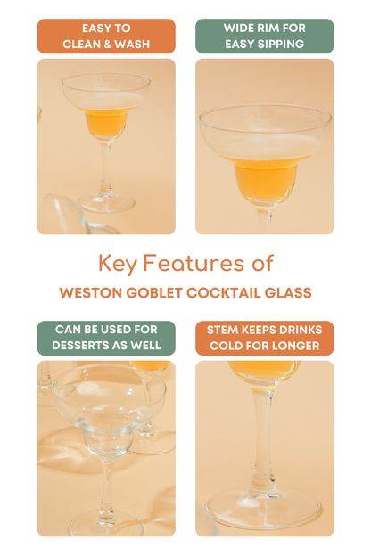Weston Goblet Cocktail Glass Set of 6 (240ml)