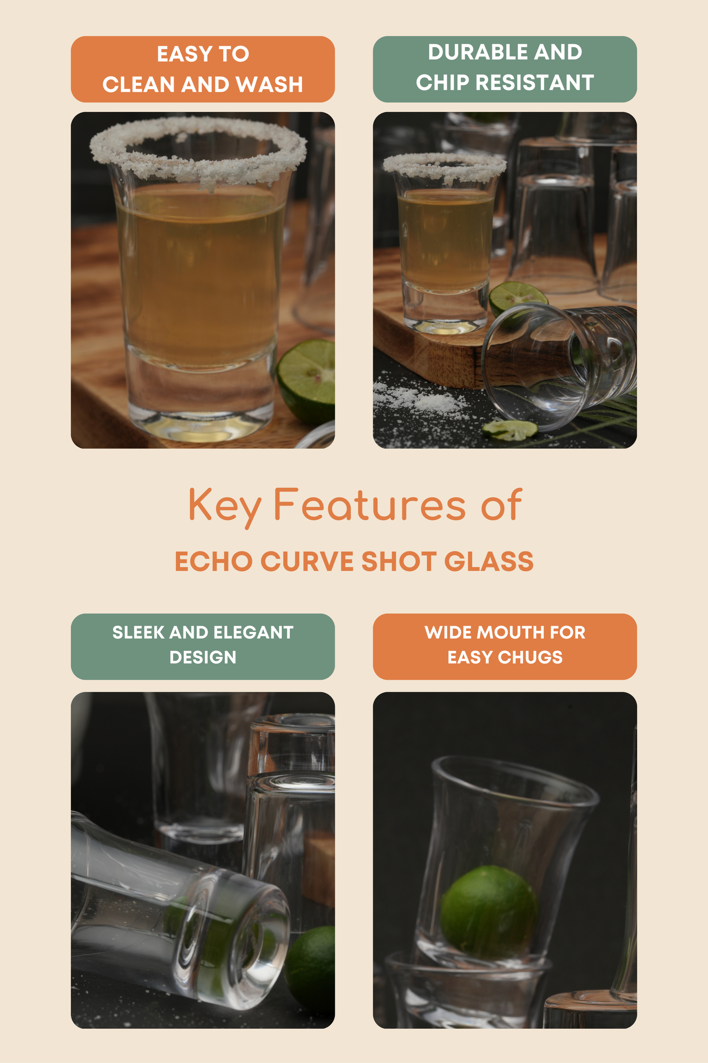 Echo Curve Shot Glass Set of 12 (38ml)