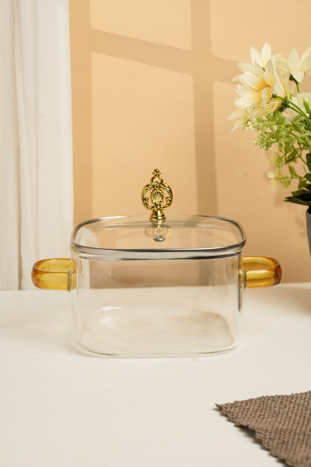 Royal Crown Borosilicate Glass Kadhai / Pot 2 Litre
