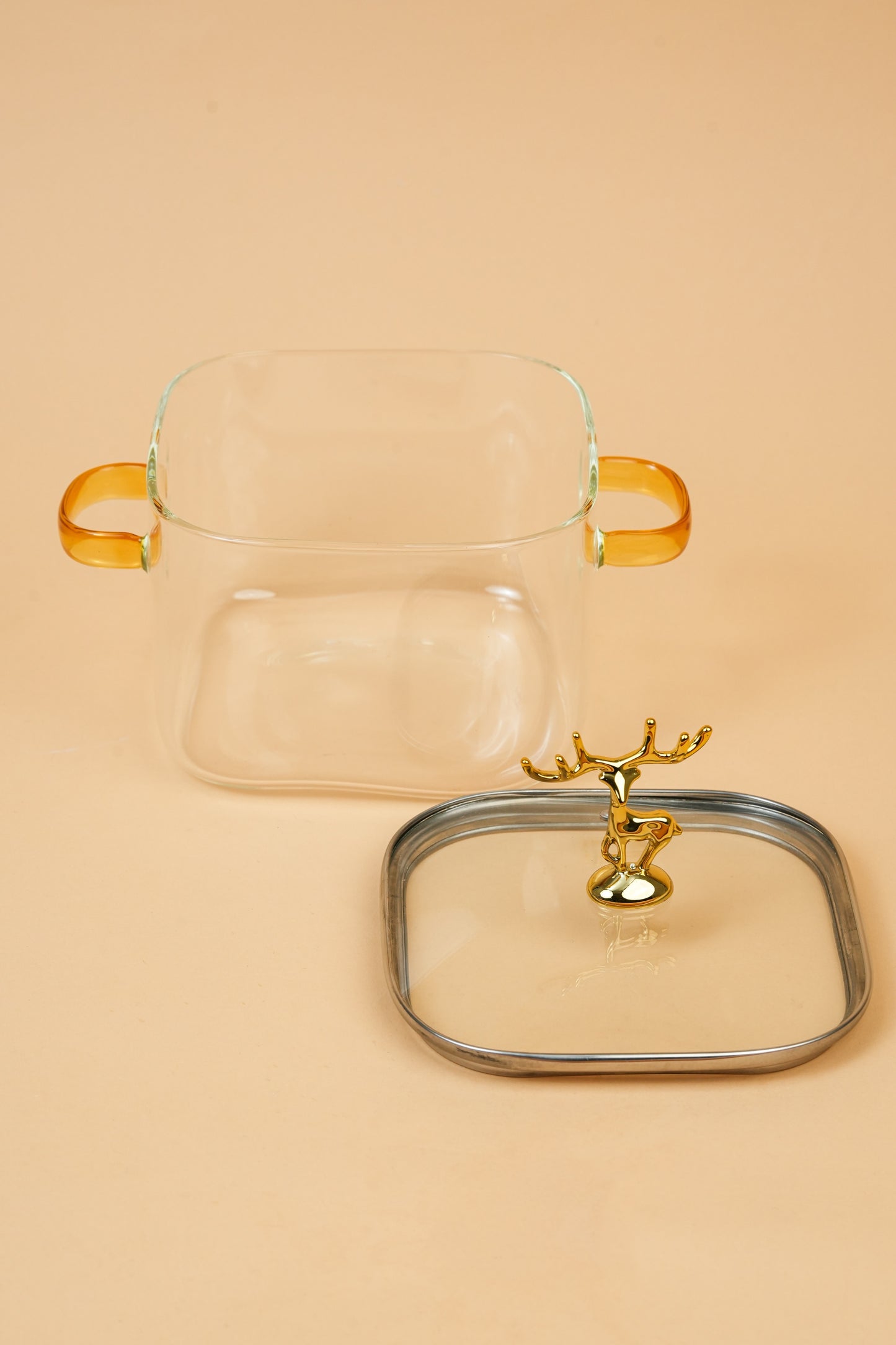 Nordic Crown Borosilicate Glass Kadhai / Pot 2 Litre