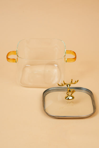 Nordic Crown Borosilicate Glass Kadhai / Pot 2 Litre