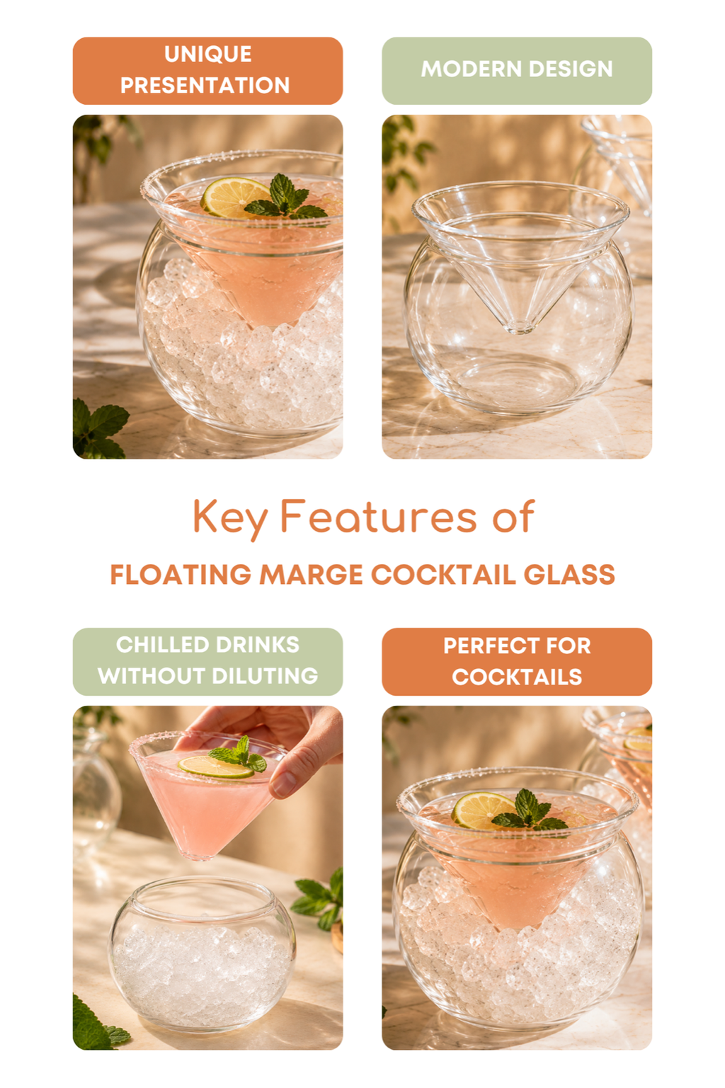 Floating Marge Cocktail Glass Set of 2 (125ml)