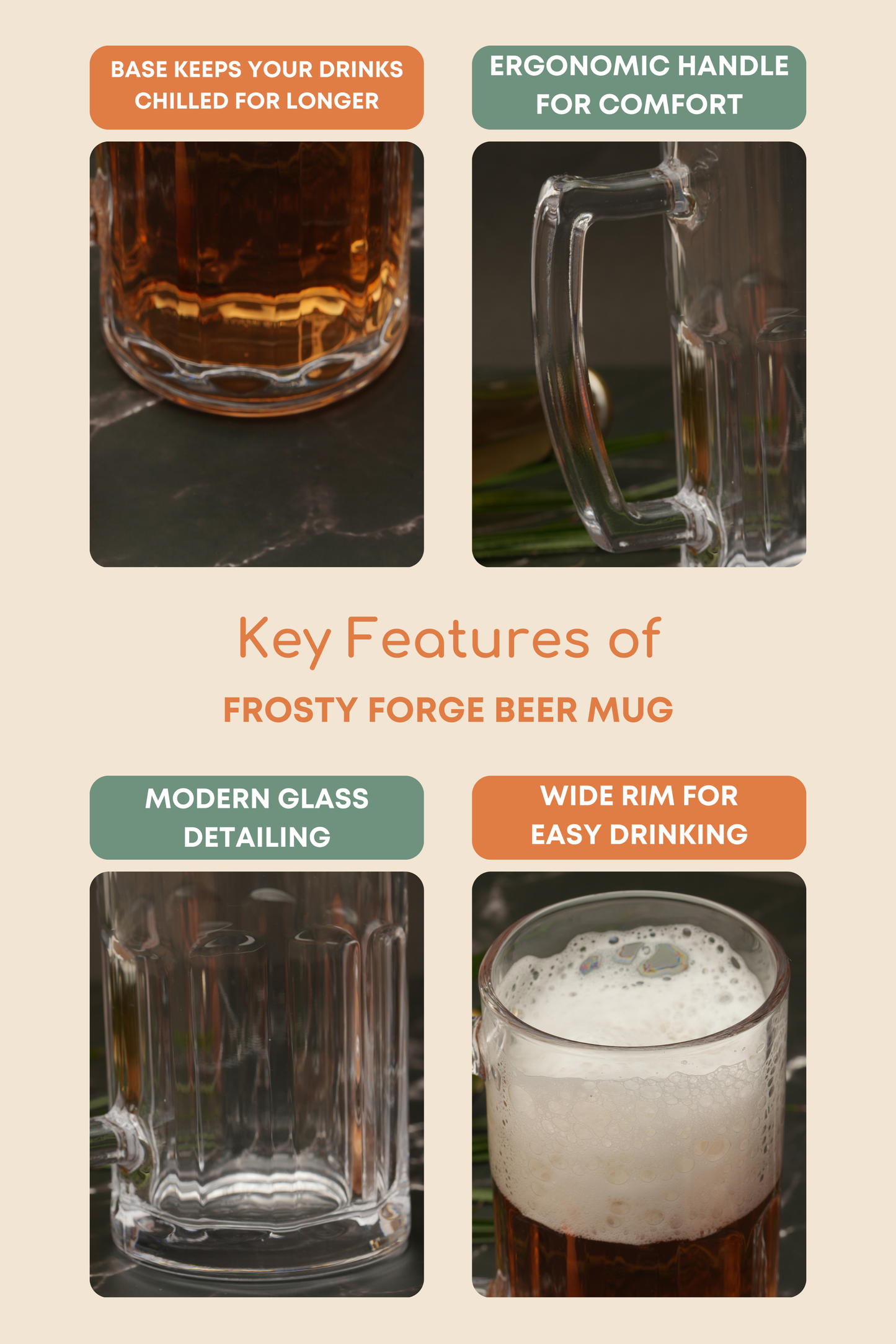 Frosty Forge Beer Mug Set of 2 (600ml)