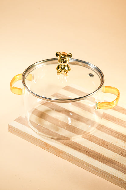 Crystal Cub Borosilicate Glass Kadhai / Pot 1.6 Litre