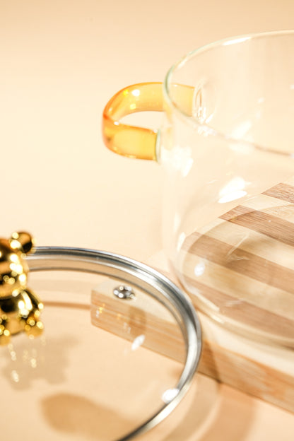 Crystal Cub Borosilicate Glass Kadhai / Pot 1.6 Litre