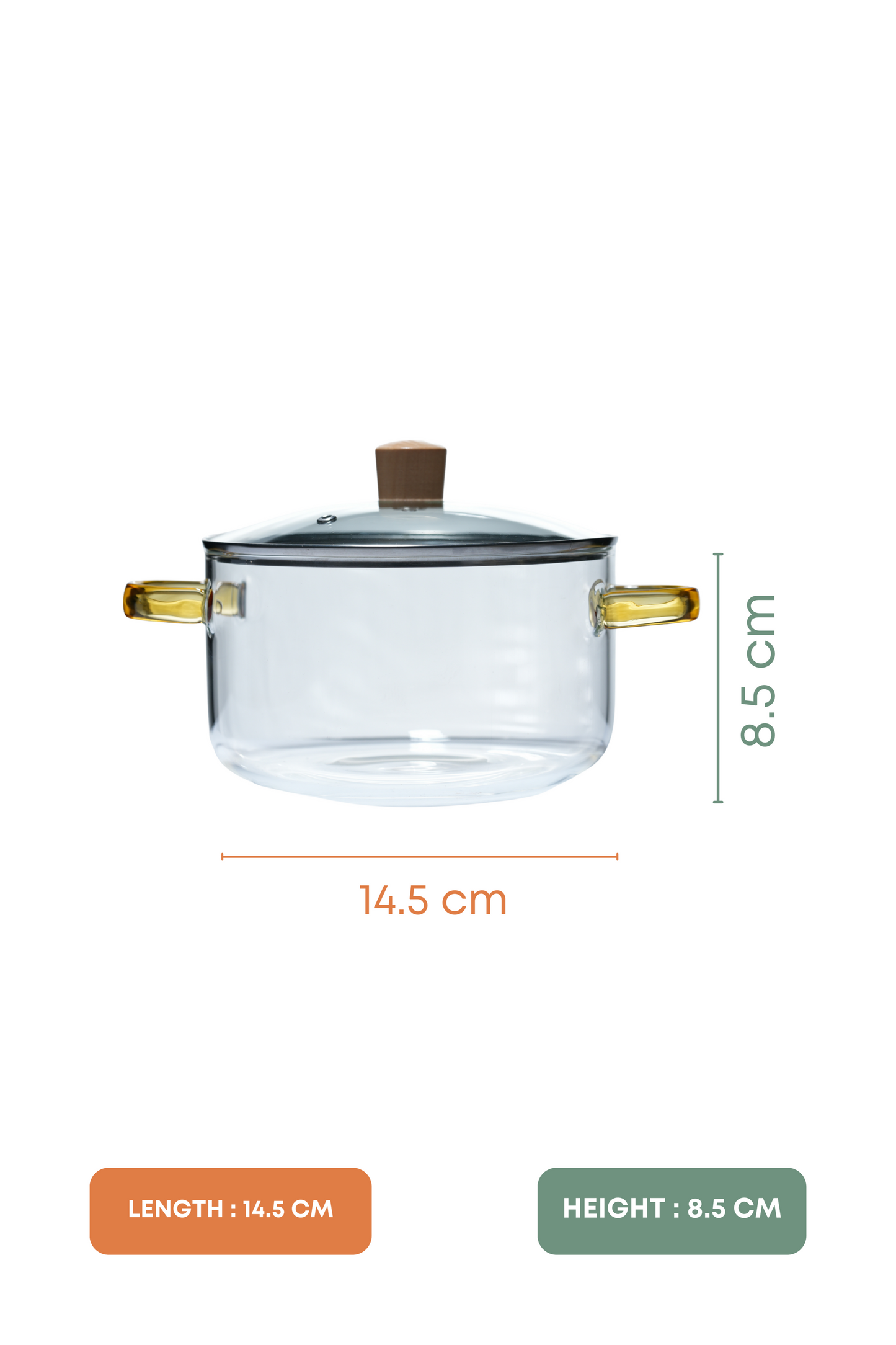 Clarity Borosilicate Glass Kadhai / Pot 3.2 Litre
