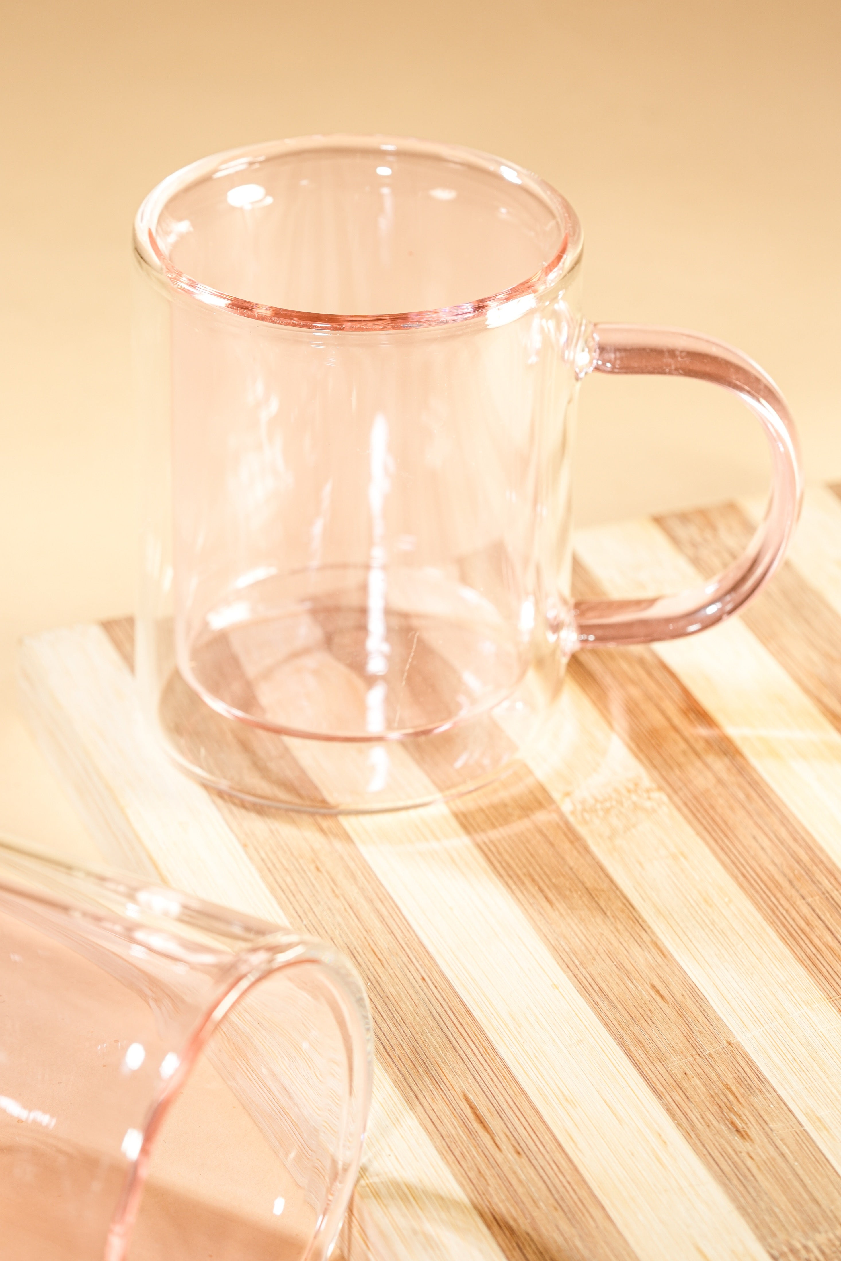 Pink Halo Double Wall Glass Mug Set of 2 (250ml)