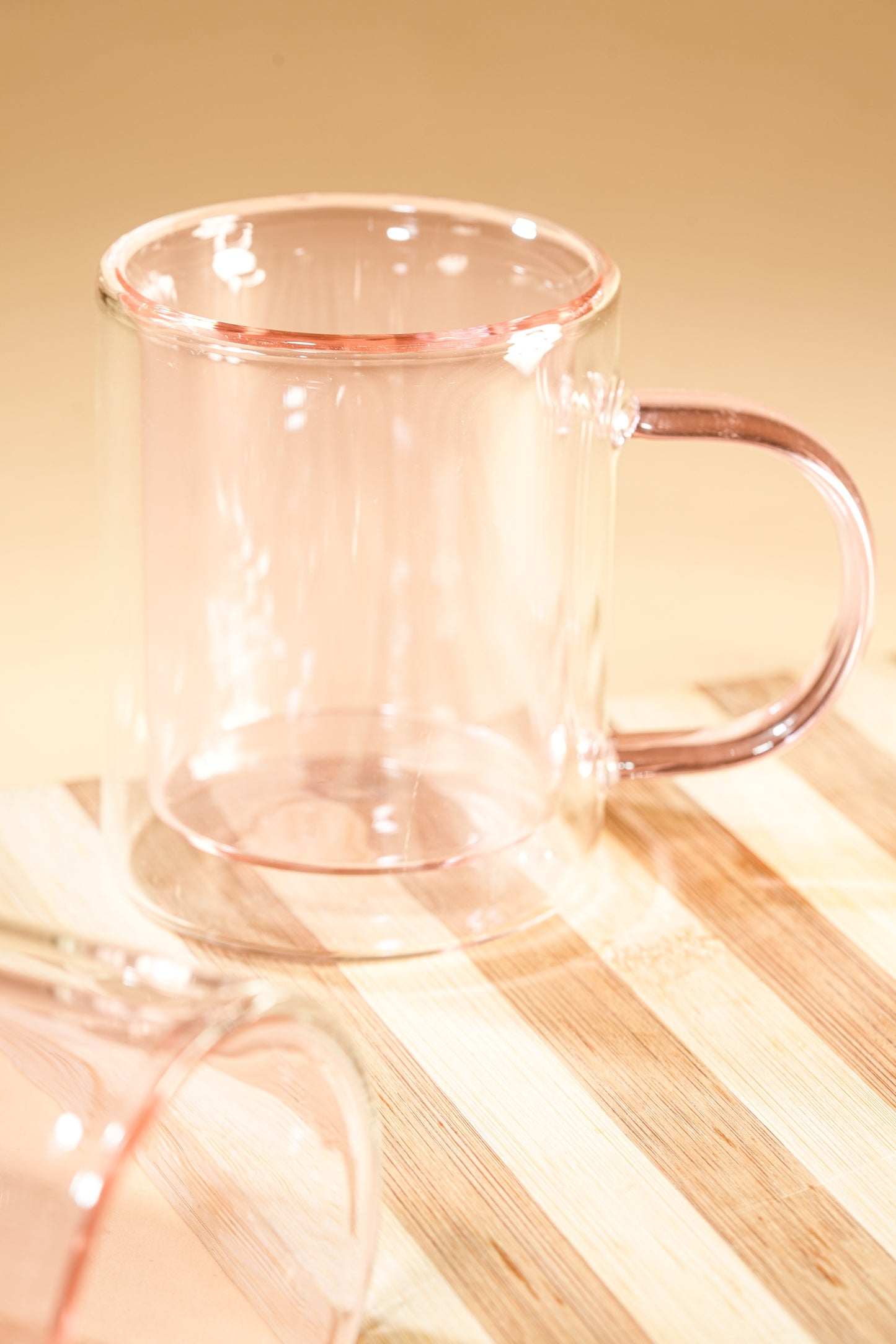Pink Halo Double Wall Glass Mug Set of 2 (250ml)