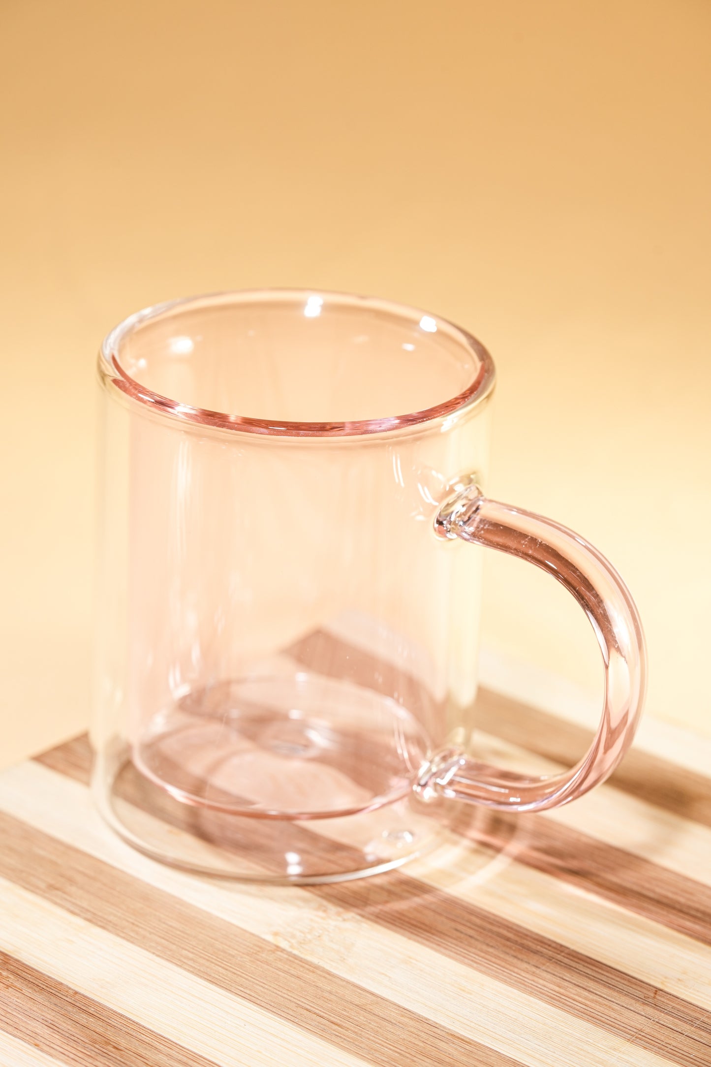 Pink Halo Double Wall Glass Mug Set of 2 (250ml)