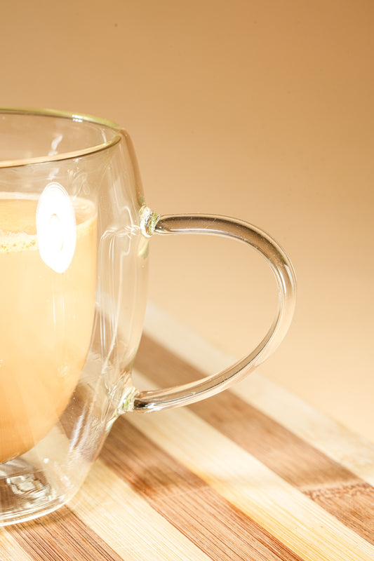 Therma Bloom Double Wall Glass Mug Set of 2 (250ml)