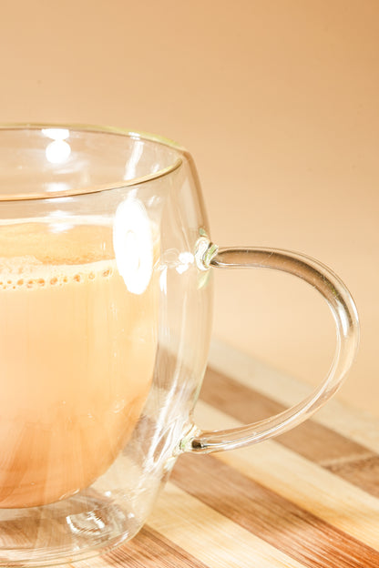 Therma Bloom Double Wall Glass Mug Set of 2 (250ml)