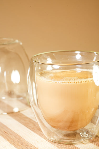 Therma Bloom Double Wall Glass Mug Set of 2 (250ml)