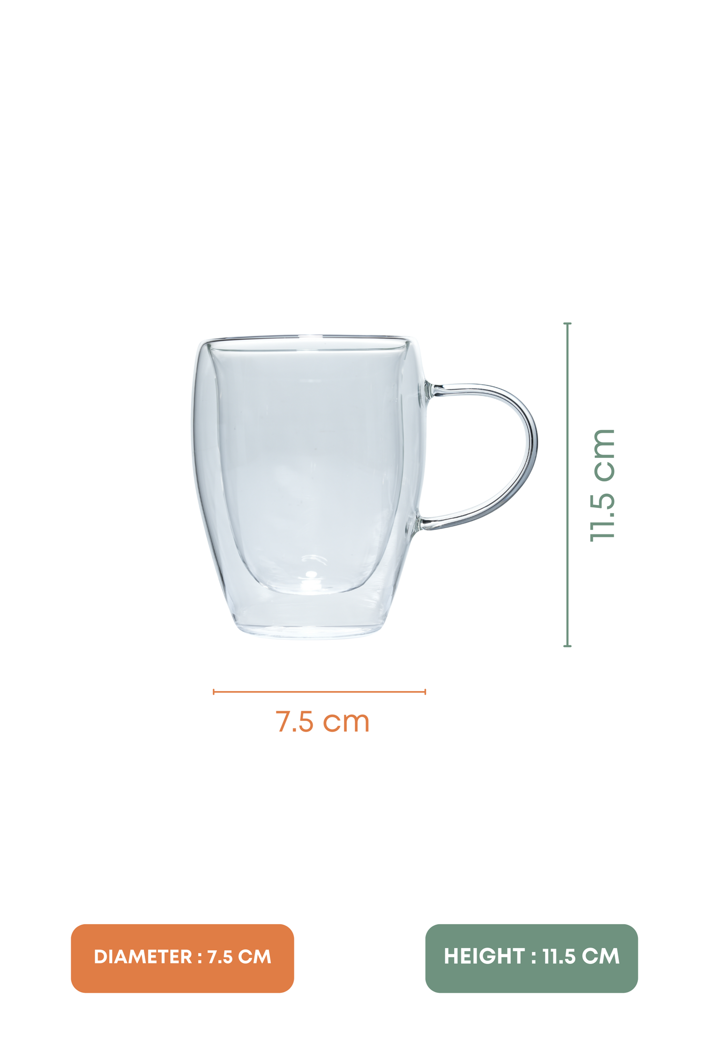 Therma Blum Double Wall Glass Mug Set of 2 (350ml)
