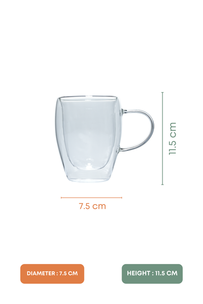 Therma Blum Double Wall Glass Mug Set of 2 (350ml)