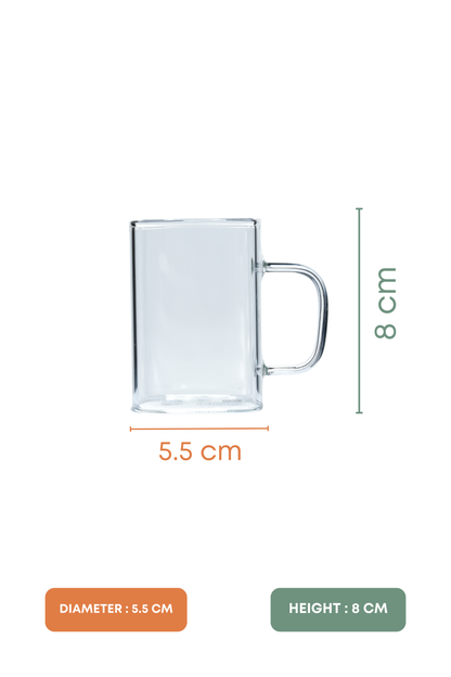 Lume Arc Borosilicate Glass Mug Set of 6 (230ml)