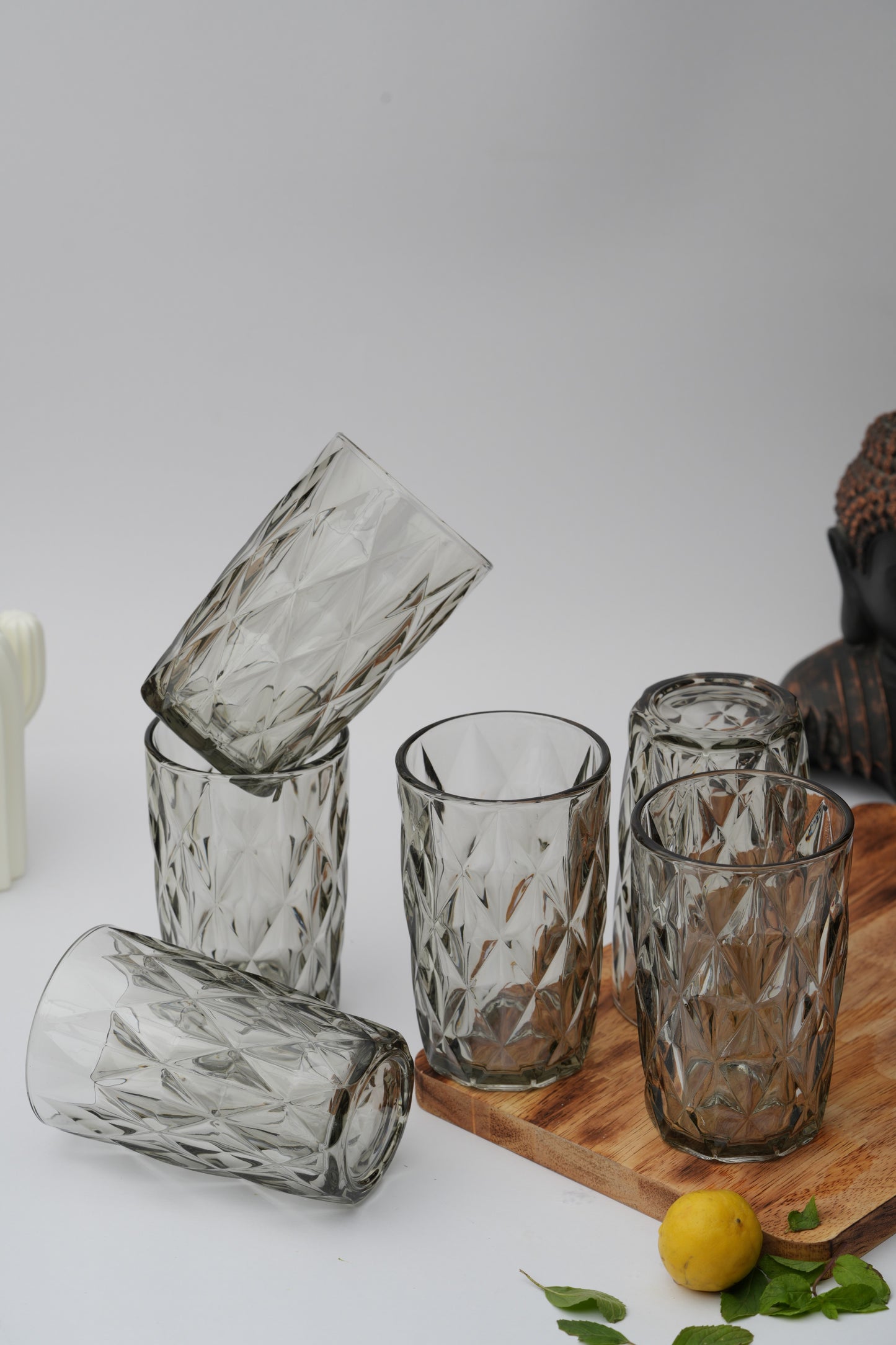 Grace Obsidian Smoke Glass Set of 6 (400ml)