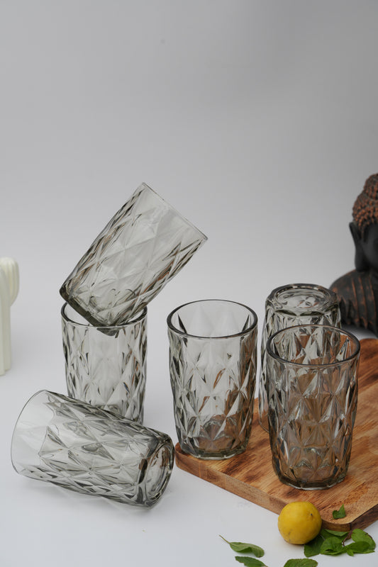 Grace Obsidian Smoke Glass Set of 6 (400ml)