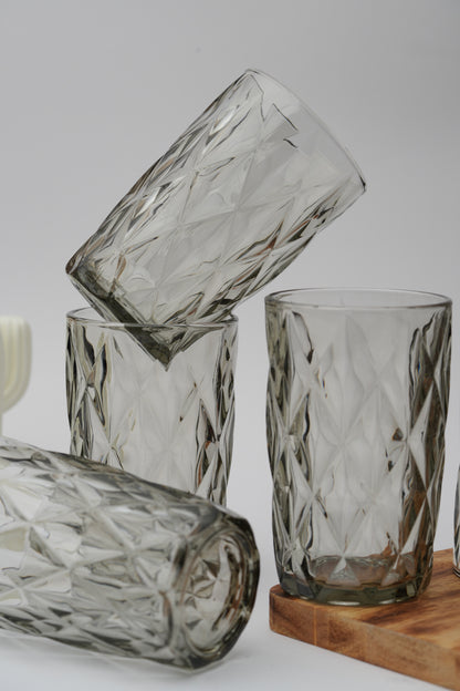 Grace Obsidian Smoke Glass Set of 6 (400ml)