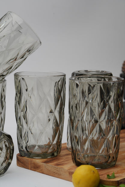 Grace Obsidian Smoke Glass Set of 6 (400ml)
