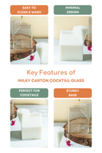 Milky Carton Cocktail Glass Set of 3 (330ml)