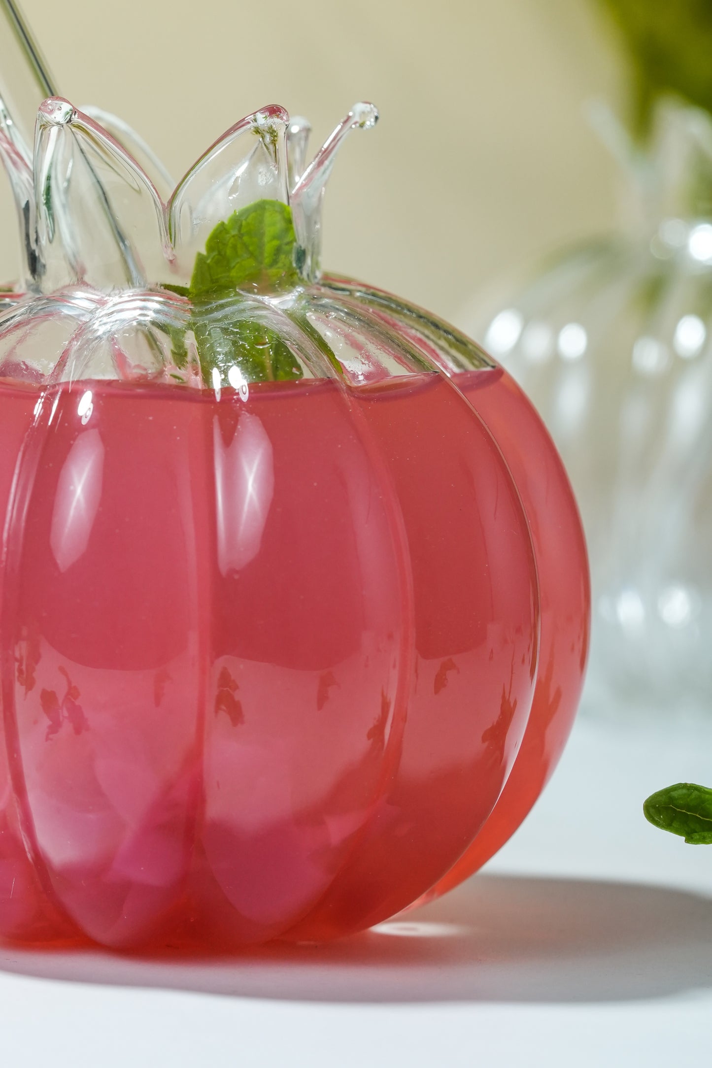 Pomegranate Sip Cocktail Glass with Glass Straw Set of 2 (350ml)