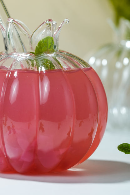 Pomegranate Sip Cocktail Glass with Glass Straw Set of 2 (350ml)