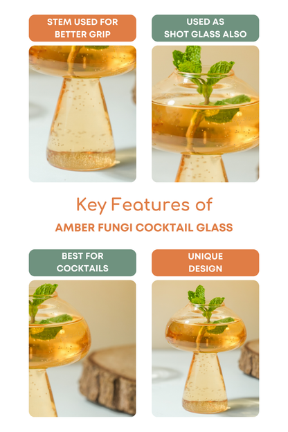 Amber Fungi Cocktail Glass Set of 2 (180ml)