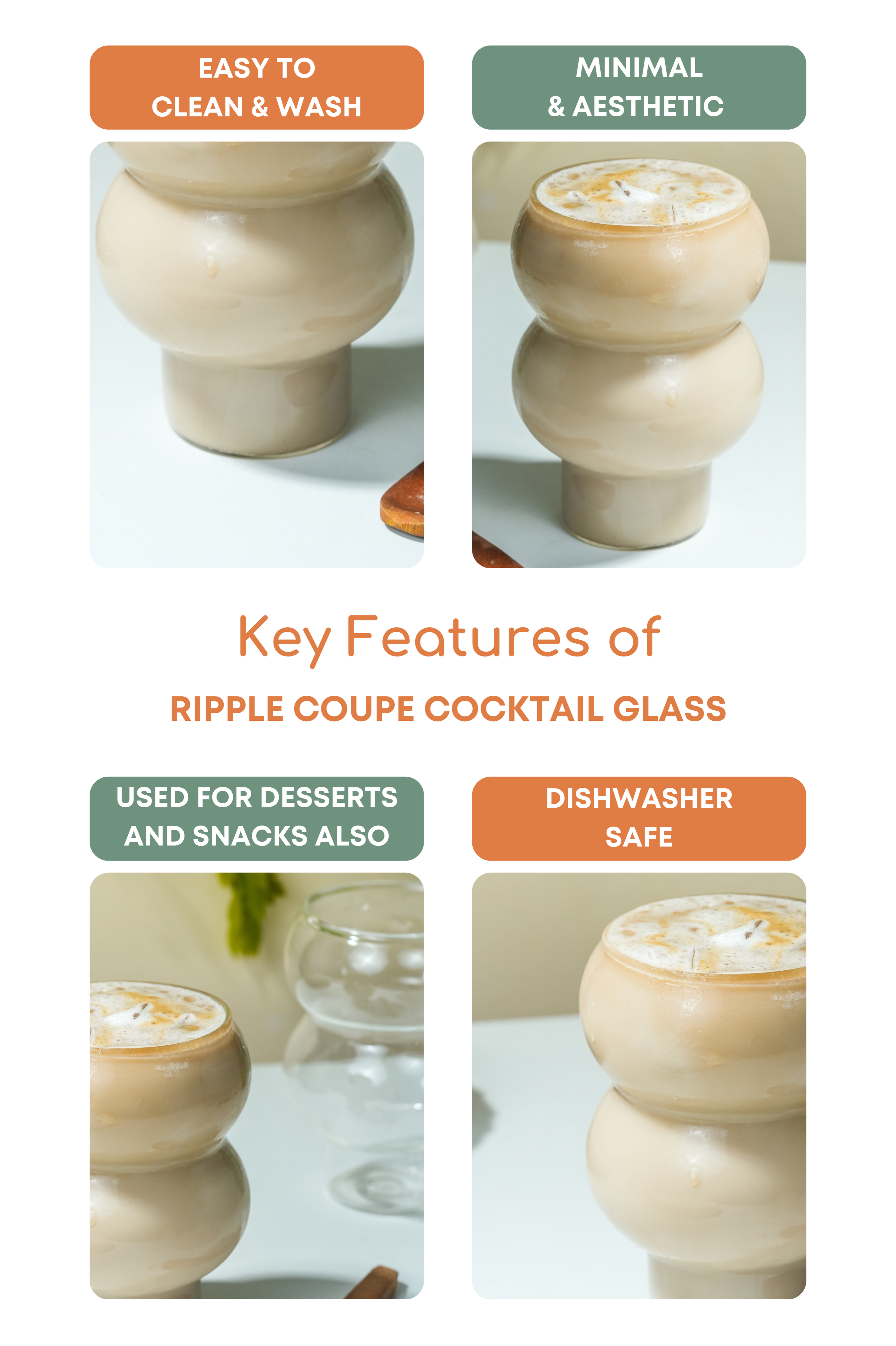 Ripple Coupe Cocktail Glass Set of 2 (550ml)