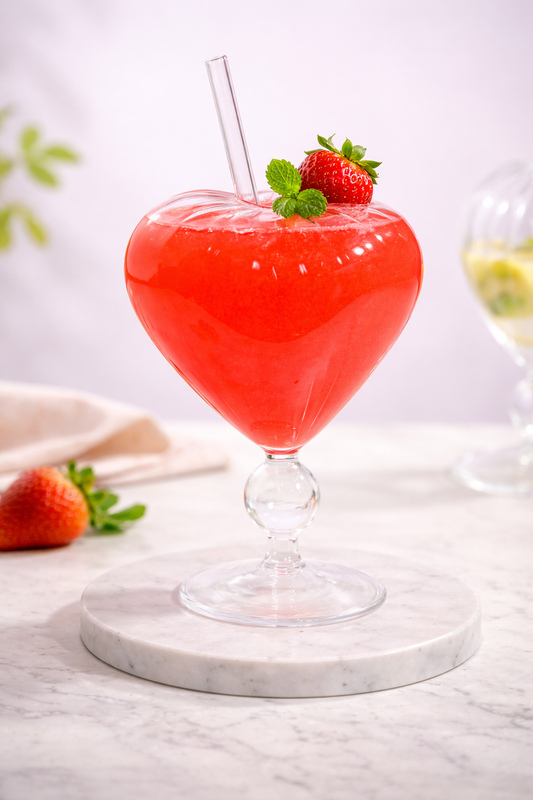 Éclat Amour Cocktail Glass with Glass Straw Set of 2 (250ml)