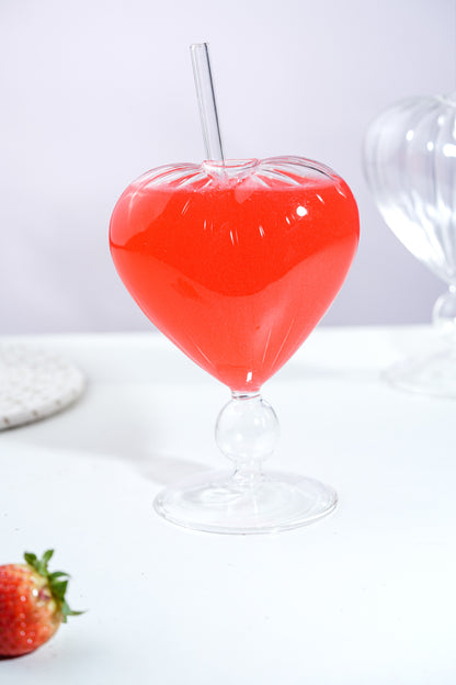 Éclat Amour Cocktail Glass with Glass Straw Set of 2 (250ml)