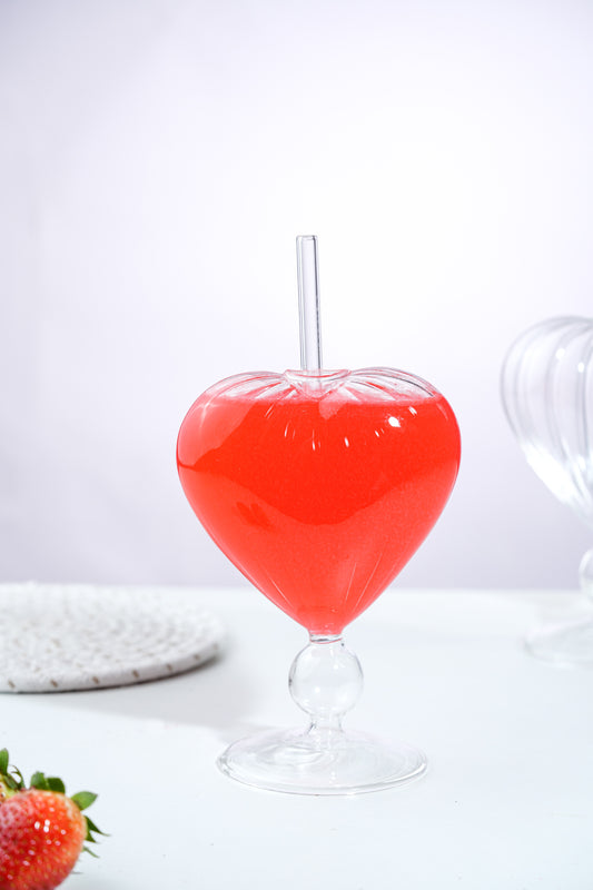 Éclat Amour Cocktail Glass with Glass Straw Set of 2 (250ml)