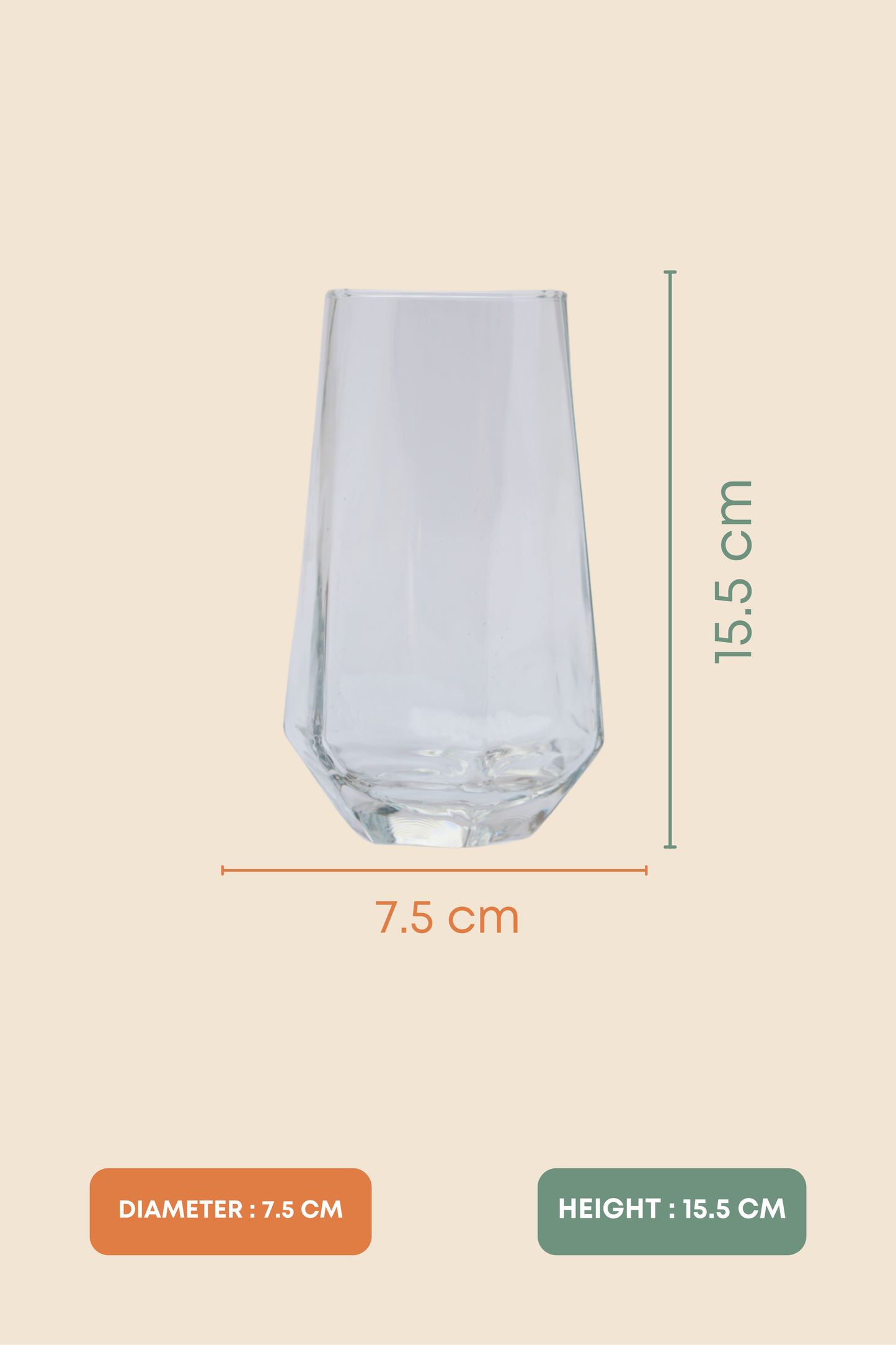 Hexa Base Glass Set of 6 (575ml)