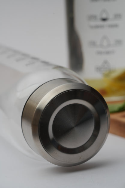 Hydration Tracker Borosilicate Glass Bottle 1 Litre