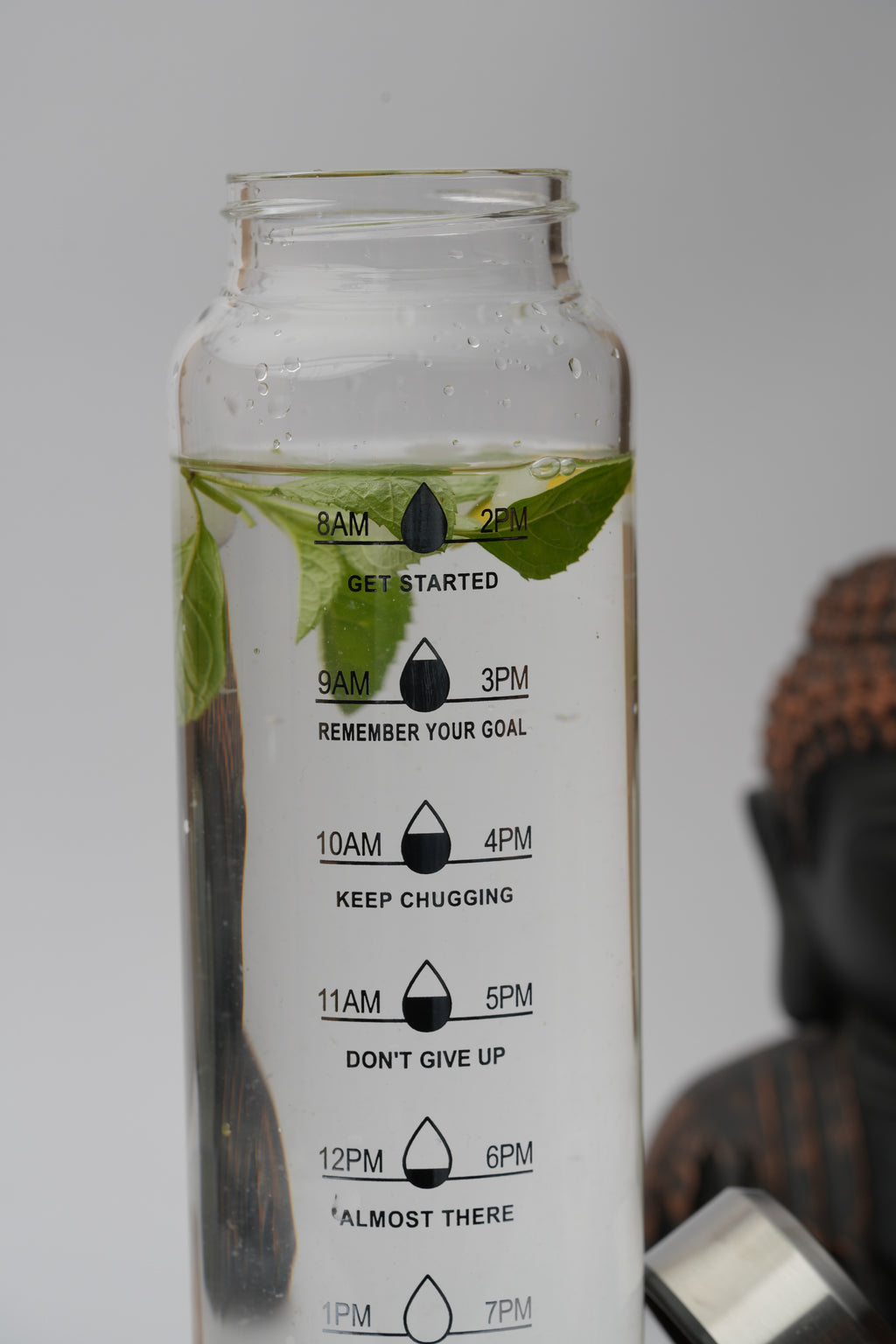 Hydration Tracker Borosilicate Glass Bottle 1 Litre