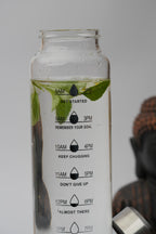 Hydration Tracker Borosilicate Glass Bottle 1 Litre