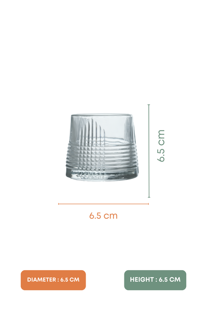 Gridline Rotating Whiskey Glass Set of 6 (170ml)