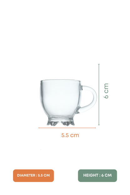 Mini Sip Glass Mug Set of 6 (94ml)