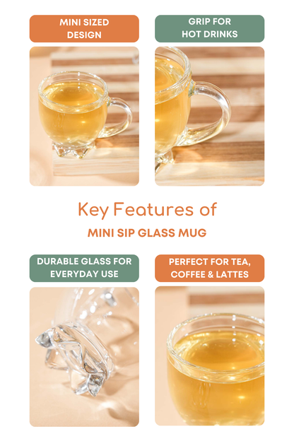 Mini Sip Glass Mug Set of 6 (94ml)