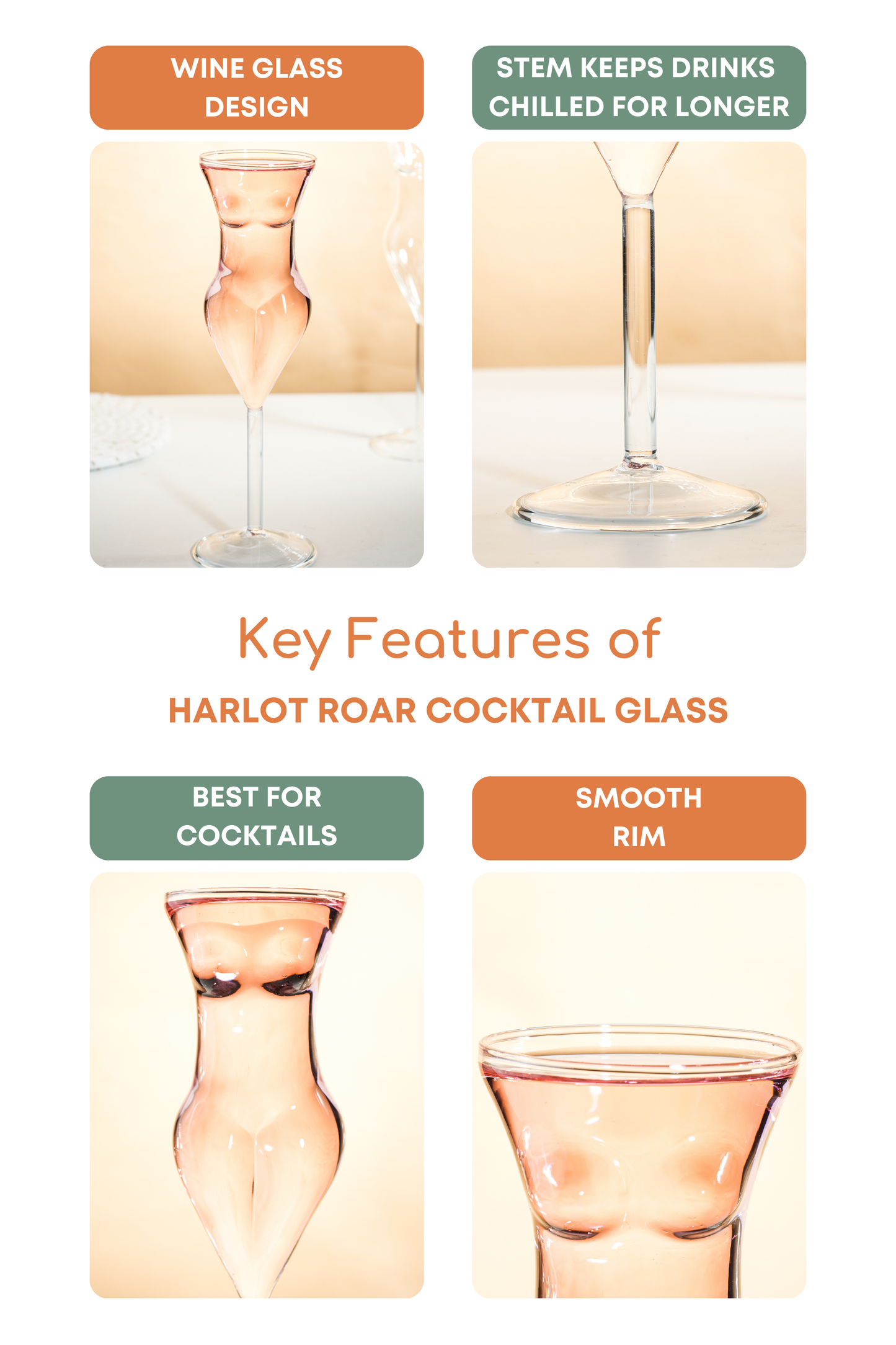 Harlot Roar Cocktail Glass Set of 2 (300ml)