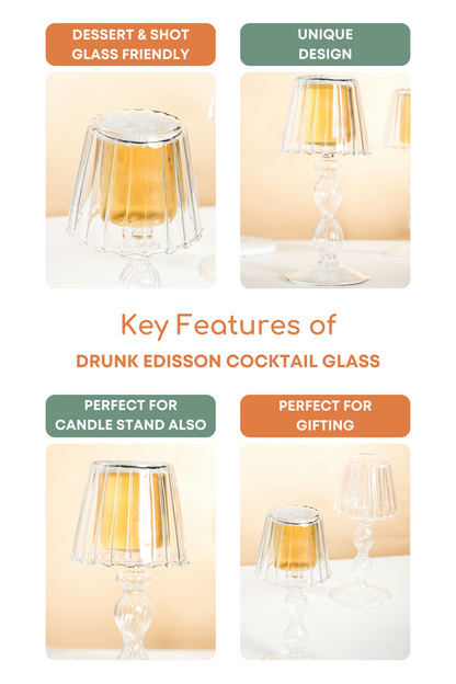 Drunk Edisson Cocktail Glass Set of 2 (180ml)
