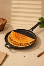 Cast Iron Dosa Tawa With Long Handle 30.5cm / 12 inch, Pre-seasoned, Naturally Nonstick, 100% Pure, Toxin-free, Gas & Induction