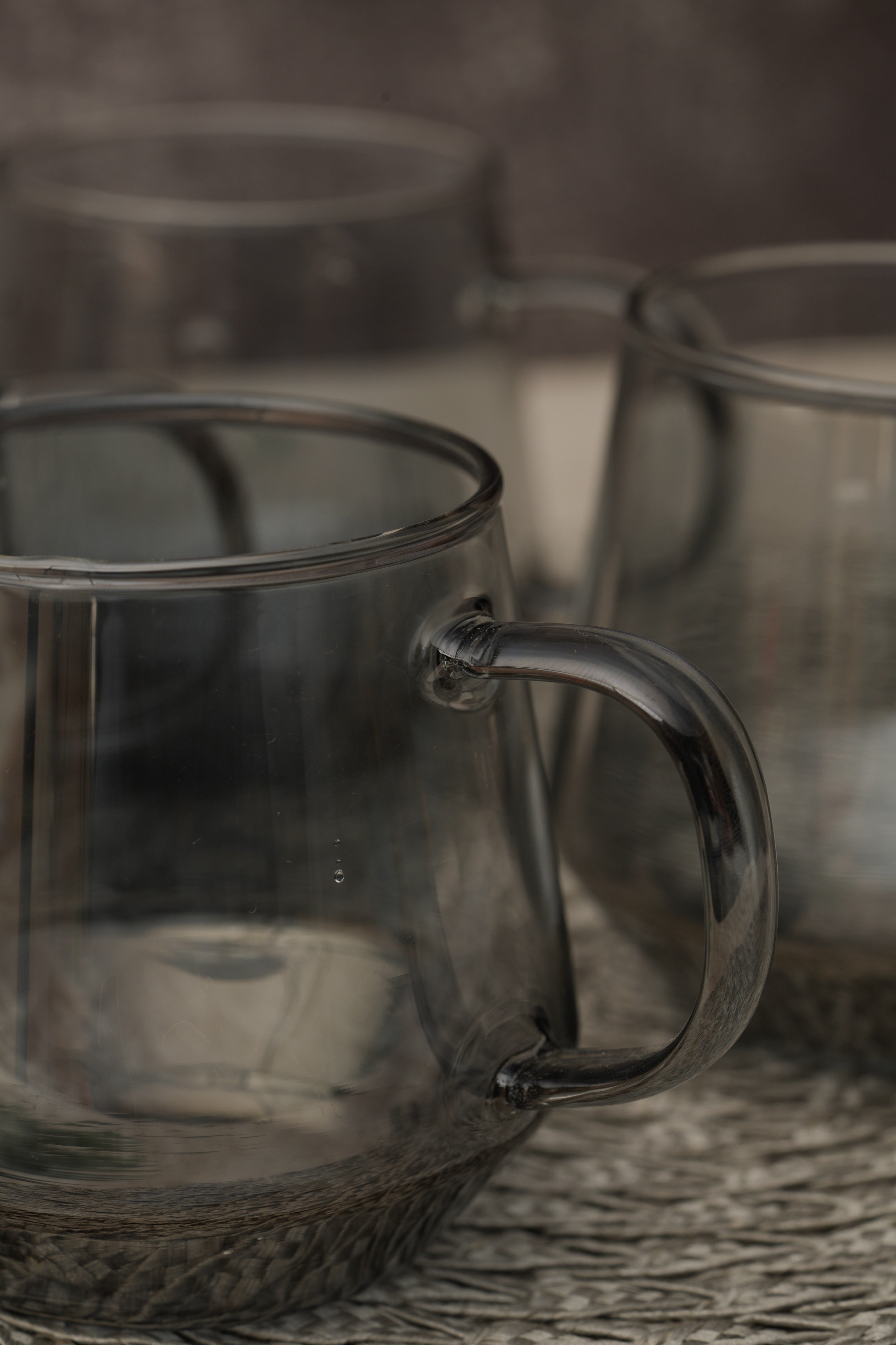 Lumo Smoke Glass Mug Set of 6 (420ml)