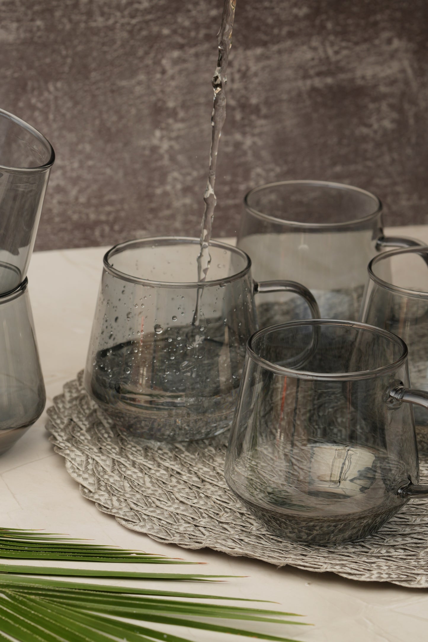 Lumo Smoke Glass Mug Set of 6 (420ml)