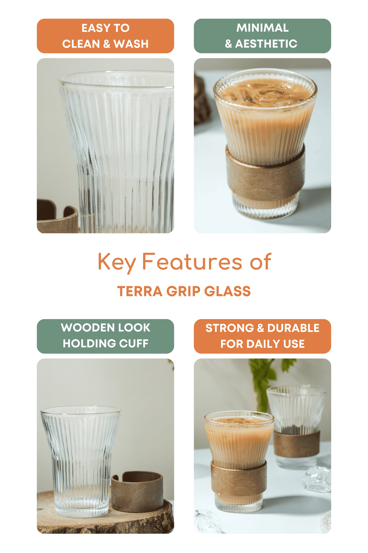 Terra Grip Glass Set of 3 (240ml)